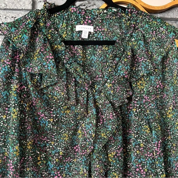 Topshop Floral Ruffled Blouse - Picture 4 of 13